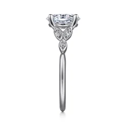 Hot Gabriel & Co. Eliza - Vintage Inspired 14K White Gold Split Shank Oval Diamond Engagement Ring