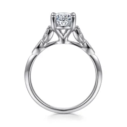Hot Gabriel & Co. Eliza - Vintage Inspired 14K White Gold Split Shank Oval Diamond Engagement Ring