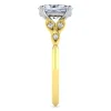 Best Gabriel & Co. Eliza - Vintage Inspired 14K White-Yellow Gold Split Shank Oval Diamond Engagement Ring
