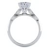Best Gabriel & Co. Eliza - Vintage Inspired 14K White Gold Split Shank Princess Cut Diamond Engagement Ring