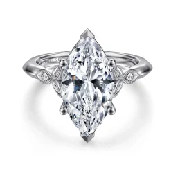 Online Gabriel & Co. Eliza - Vintage Inspired 14K White Gold Split Shank Marquise Shape Diamond Engagement Ring