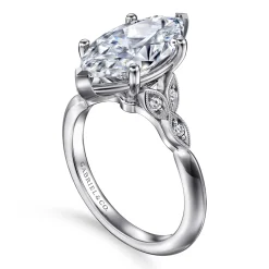 Online Gabriel & Co. Eliza - Vintage Inspired 14K White Gold Split Shank Marquise Shape Diamond Engagement Ring