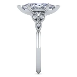 Gabriel & Co. Eliza - Vintage Inspired 14K White Gold Split Shank Marquise Shape Diamond Engagement Ring