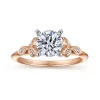 Gabriel & Co. Eliza - Vintage Inspired 14K White-Rose Gold Split Shank Round Diamond Engagement Ring