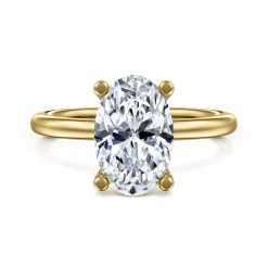 Best Gabriel & Co. Ella - 14K Yellow Gold Oval Solitaire Diamond Engagement Ring