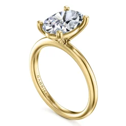 Best Gabriel & Co. Ella - 14K Yellow Gold Oval Solitaire Diamond Engagement Ring