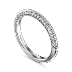 Best Gabriel & Co. Elle - 14K White Gold Separate Micro Prong in Channel Diamond Anniversary Band - 0.24 ct