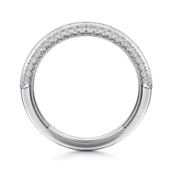 Best Gabriel & Co. Elle - 14K White Gold Separate Micro Prong in Channel Diamond Anniversary Band - 0.24 ct
