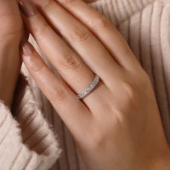 Hot Gabriel & Co. Ellise - Vintage Inspired 14K White Gold Diamond Anniversary Band - 0.5 ct