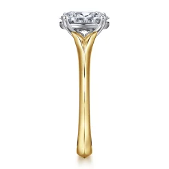 Discount Gabriel & Co. Ellis - 14K Mix of White and Yellow Gold Oval Diamond Engagement Ring