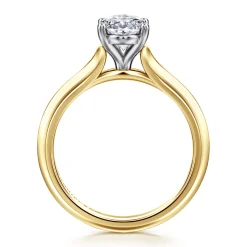 Discount Gabriel & Co. Ellis - 14K Mix of White and Yellow Gold Oval Diamond Engagement Ring