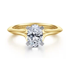 New Gabriel & Co. Ellis - 14K Mix of White and Yellow Gold Oval Diamond Engagement Ring