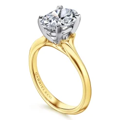 Discount Gabriel & Co. Ellis - 14K Mix of White and Yellow Gold Oval Diamond Engagement Ring
