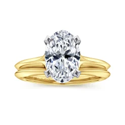 Discount Gabriel & Co. Ellis - 14K Mix of White and Yellow Gold Oval Diamond Engagement Ring