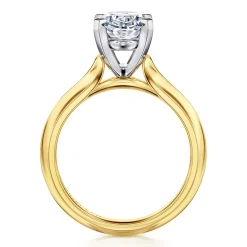 Discount Gabriel & Co. Ellis - 14K Mix of White and Yellow Gold Oval Diamond Engagement Ring