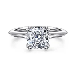 Clearance Gabriel & Co. Ellis - 14K White Gold Cushion Cut Diamond Engagement Ring