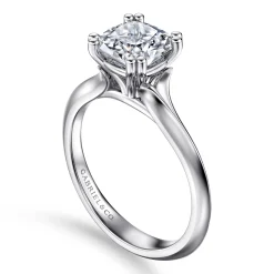 Clearance Gabriel & Co. Ellis - 14K White Gold Cushion Cut Diamond Engagement Ring