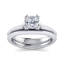 Discount Gabriel & Co. Ellis - 14K White Gold Cushion Cut Diamond Engagement Ring