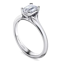 Clearance Gabriel & Co. Ellis - 14K White Gold Emerald Cut Diamond Engagement Ring