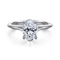 Outlet Gabriel & Co. Ellis - 14K White Gold Oval Diamond Engagement Ring