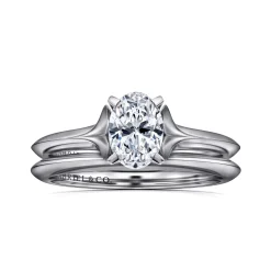 New Gabriel & Co. Ellis - 14K White Gold Oval Diamond Engagement Ring