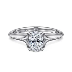 New Gabriel & Co. Ellis - 14K White Gold Oval Diamond Engagement Ring