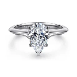 New Gabriel & Co. Ellis - 14K White Gold Pear Shape Diamond Engagement Ring