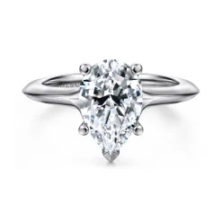 Discount Gabriel & Co. Ellis - 14K White Gold Pear Shape Diamond Engagement Ring