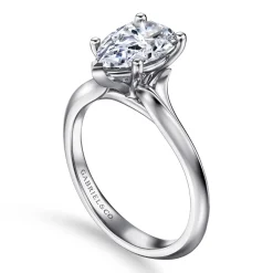 Discount Gabriel & Co. Ellis - 14K White Gold Pear Shape Diamond Engagement Ring