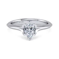 Sale Gabriel & Co. Ellis - 14K White Gold Pear Shape Diamond Engagement Ring