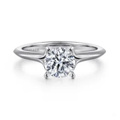 Outlet Gabriel & Co. Ellis - 14K White Gold Round Diamond Engagement Ring