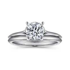 Outlet Gabriel & Co. Ellis - 14K White Gold Round Diamond Engagement Ring