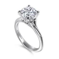 Best Gabriel & Co. Ellis - 14K White Gold Round Diamond Engagement Ring