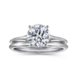 Best Gabriel & Co. Ellis - 14K White Gold Round Diamond Engagement Ring