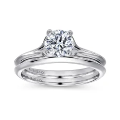 Hot Gabriel & Co. Ellis - 14K White Gold Round Diamond Engagement Ring