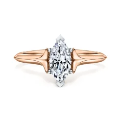Clearance Gabriel & Co. Ellis - 14K White-Rose Gold Marquise Shape Diamond Engagement Ring