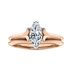 Clearance Gabriel & Co. Ellis - 14K White-Rose Gold Marquise Shape Diamond Engagement Ring