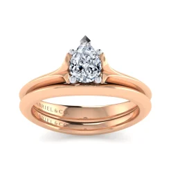 New Gabriel & Co. Ellis - 14K White-Rose Gold Pear Shape Diamond Engagement Ring