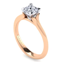Sale Gabriel & Co. Ellis - 14K White-Rose Gold Princess Cut Diamond Engagement Ring