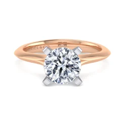 Best Gabriel & Co. Ellis - 14K White-Rose Gold Round Diamond Engagement Ring