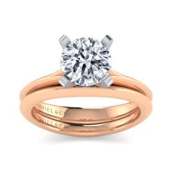 Best Gabriel & Co. Ellis - 14K White-Rose Gold Round Diamond Engagement Ring