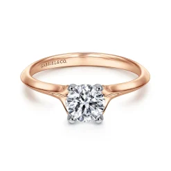 Discount Gabriel & Co. Ellis - 14K White-Rose Gold Round Diamond Engagement Ring