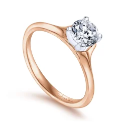Discount Gabriel & Co. Ellis - 14K White-Rose Gold Round Diamond Engagement Ring