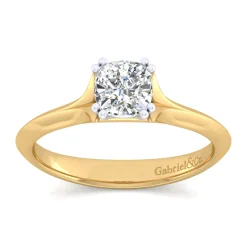 Best Gabriel & Co. Ellis - 14K White-Yellow Gold Cushion Cut Diamond Engagement Ring
