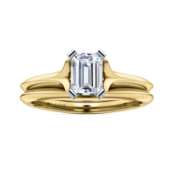 Hot Gabriel & Co. Ellis - 14K White-Yellow Gold Emerald Cut Diamond Engagement Ring