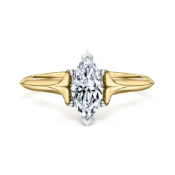 Sale Gabriel & Co. Ellis - 14K White-Yellow Gold Marquise Diamond Engagement Ring