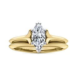 Sale Gabriel & Co. Ellis - 14K White-Yellow Gold Marquise Diamond Engagement Ring