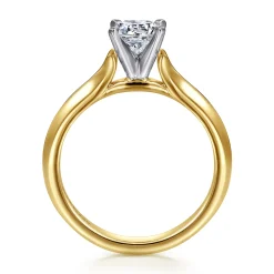 New Gabriel & Co. Ellis - 14K White-Yellow Gold Round Diamond Engagement Ring