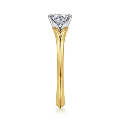 New Gabriel & Co. Ellis - 14K White-Yellow Gold Round Diamond Engagement Ring