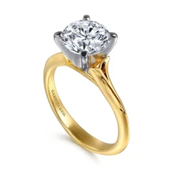 Online Gabriel & Co. Ellis - 14K White-Yellow Gold Round Diamond Engagement Ring